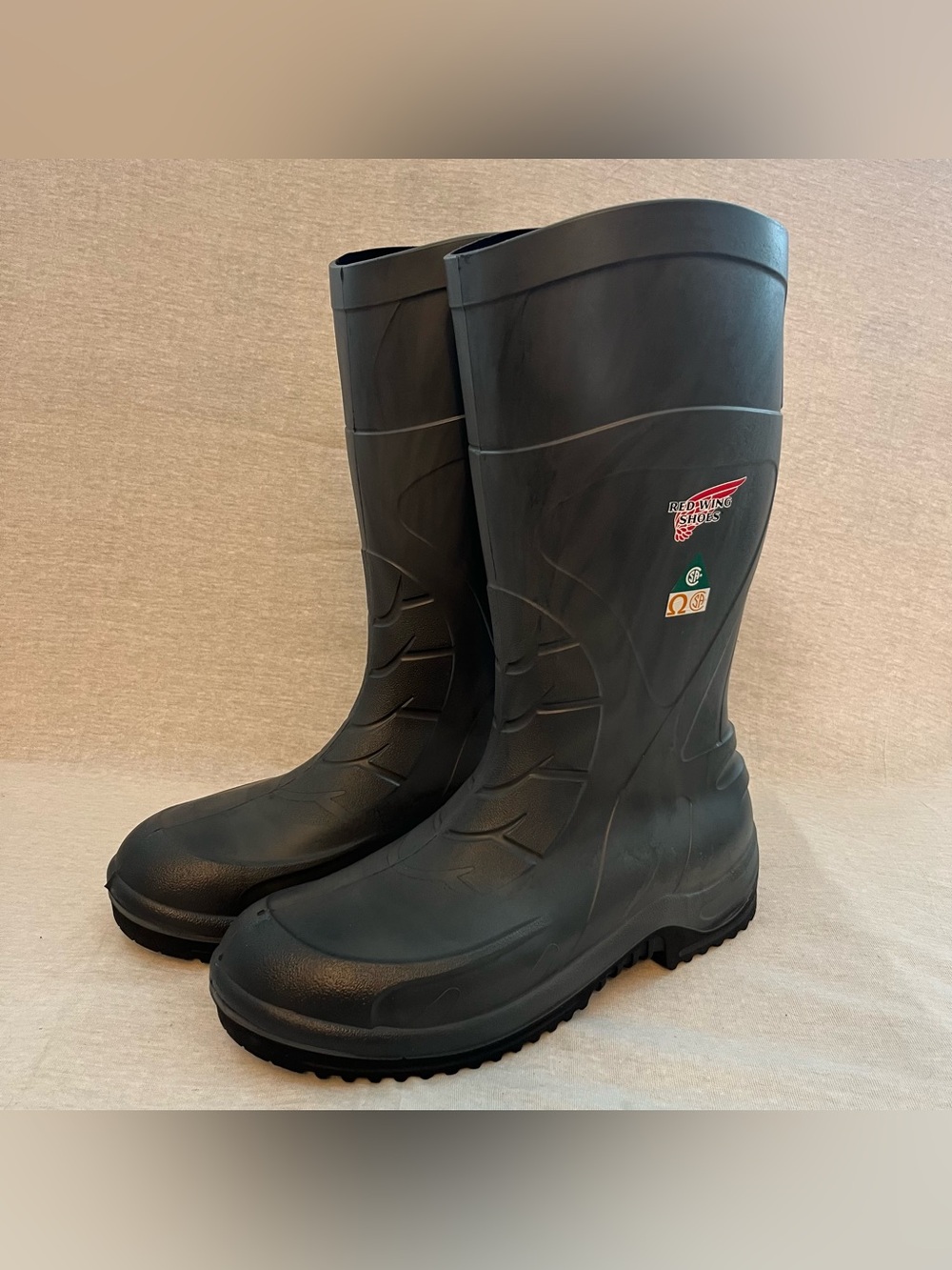 Red Wing Injex Grey Steel Toe Molded Waterproof Work Boots